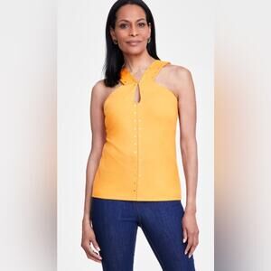 I.n.c. International Concepts Women's Keyhole Tank Top in Mango Daquiri. Size L